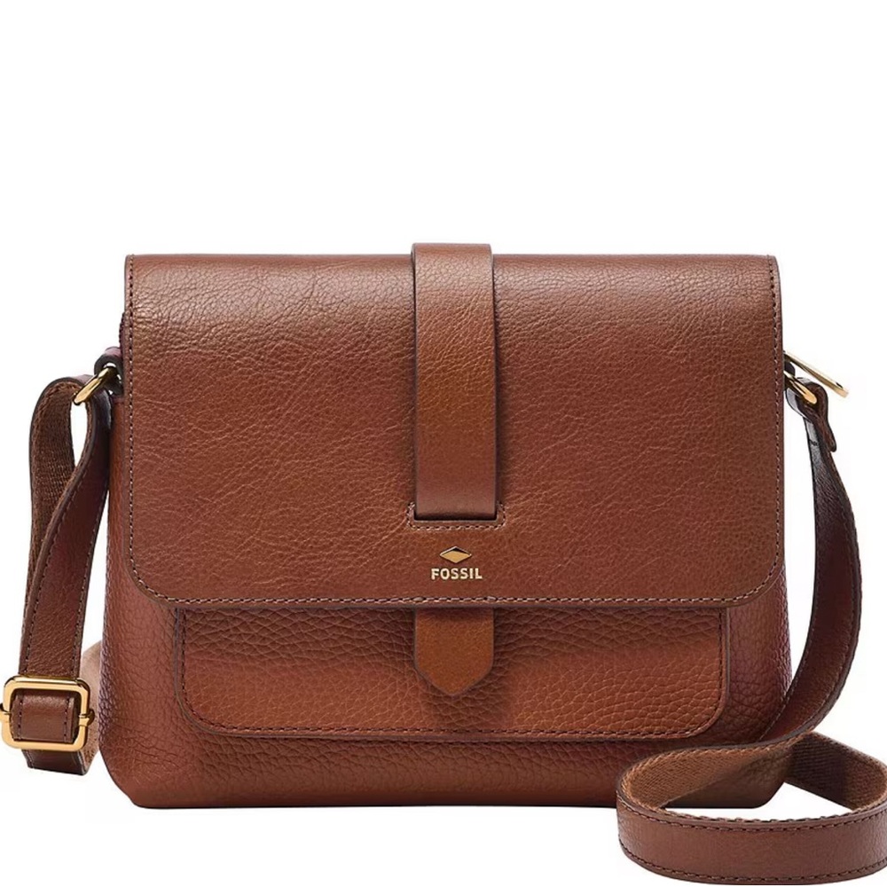 Fossil Kinley Leather Fold Over Cross Body Bag Small